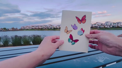 Butterfly Garden 3D Pop Up Greeting Card