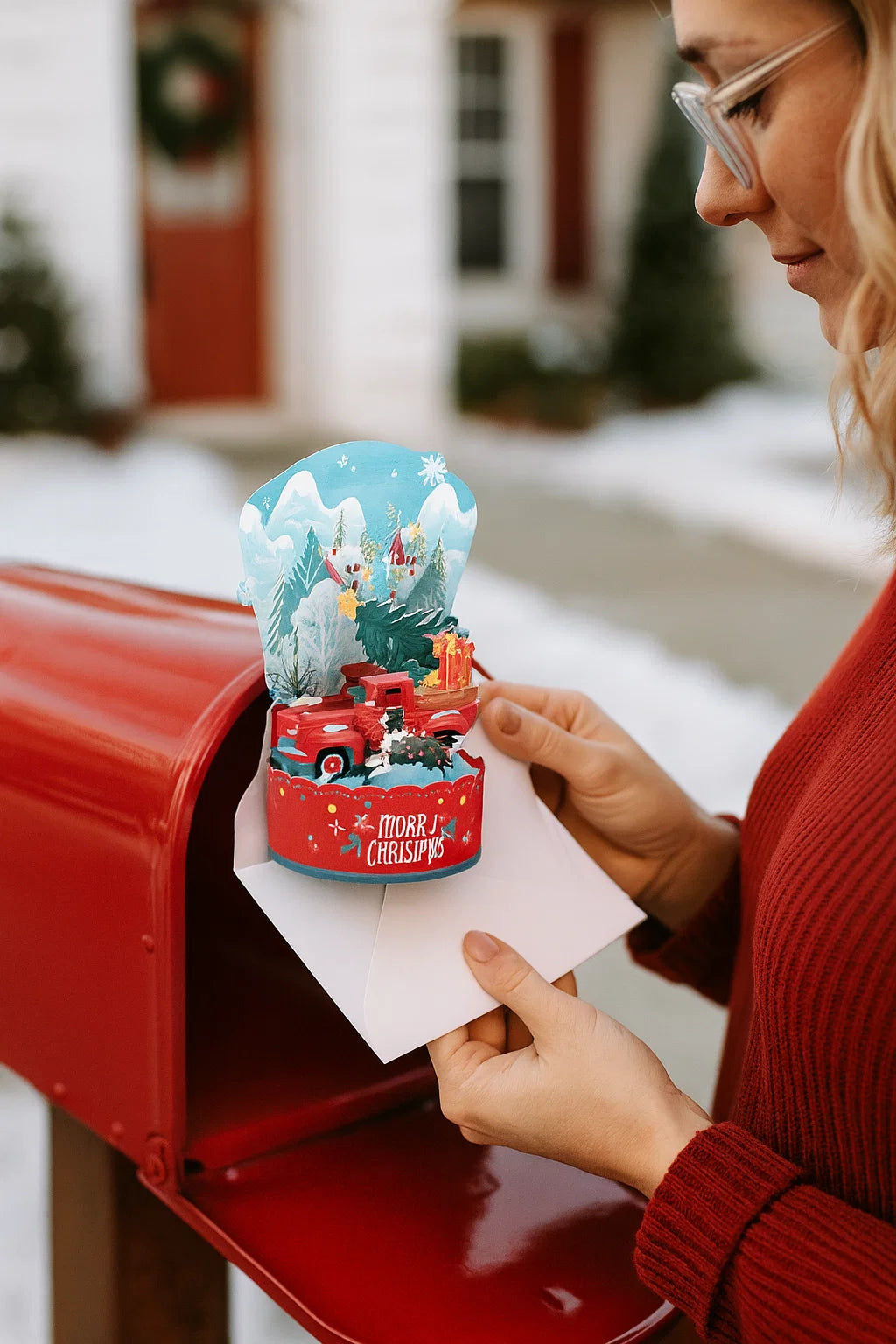 Merry Christmas Truck with Puppy 3D Pop Up Greeting Card