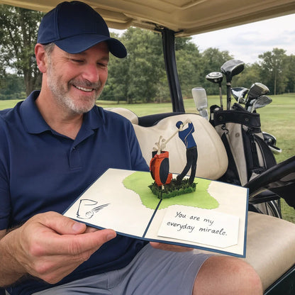 Golf Player 3D Pop Up Greeting Card