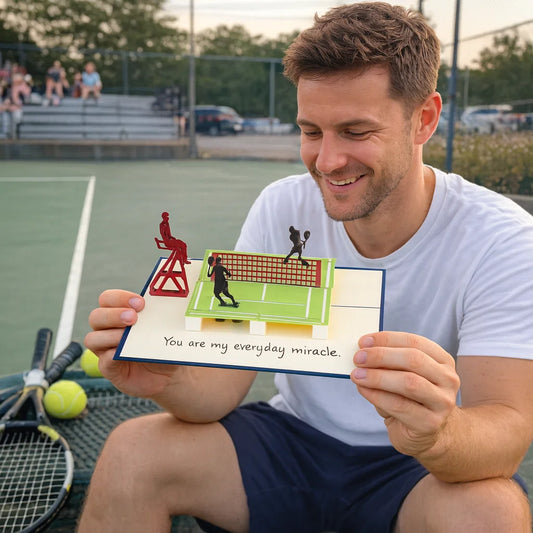 Tennis Players 3D Pop Up Greeting Card