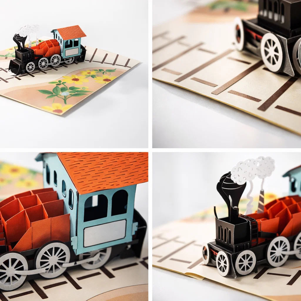 Love Train 3D Pop Up Greeting Card
