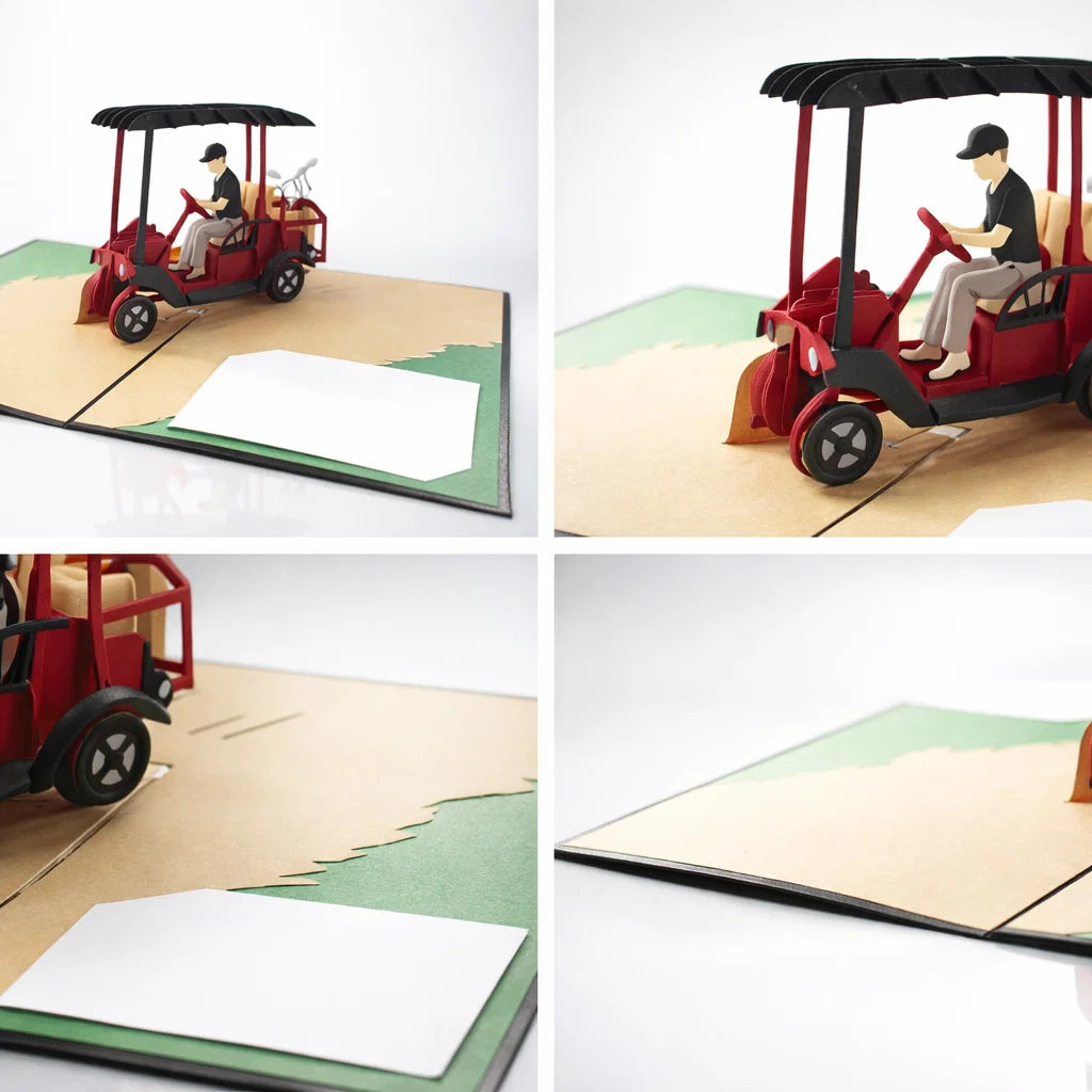 Golf Cart 3D Pop Up Greeting Card
