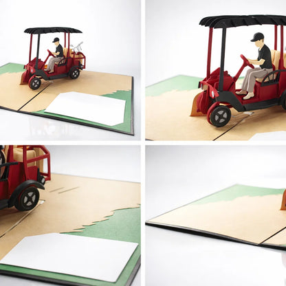 Golf Cart 3D Pop Up Greeting Card