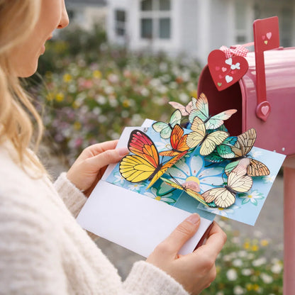 Butterfly in Love Garden 3D Pop Up Greeting Card