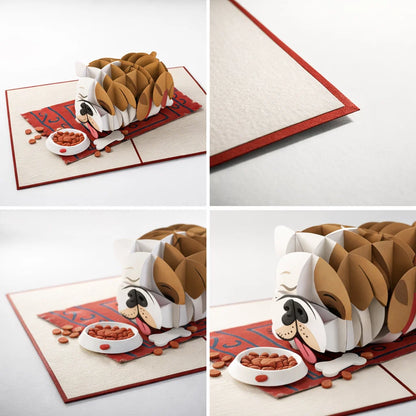 Snoozy Dog 3D Pop Up Greeting Card