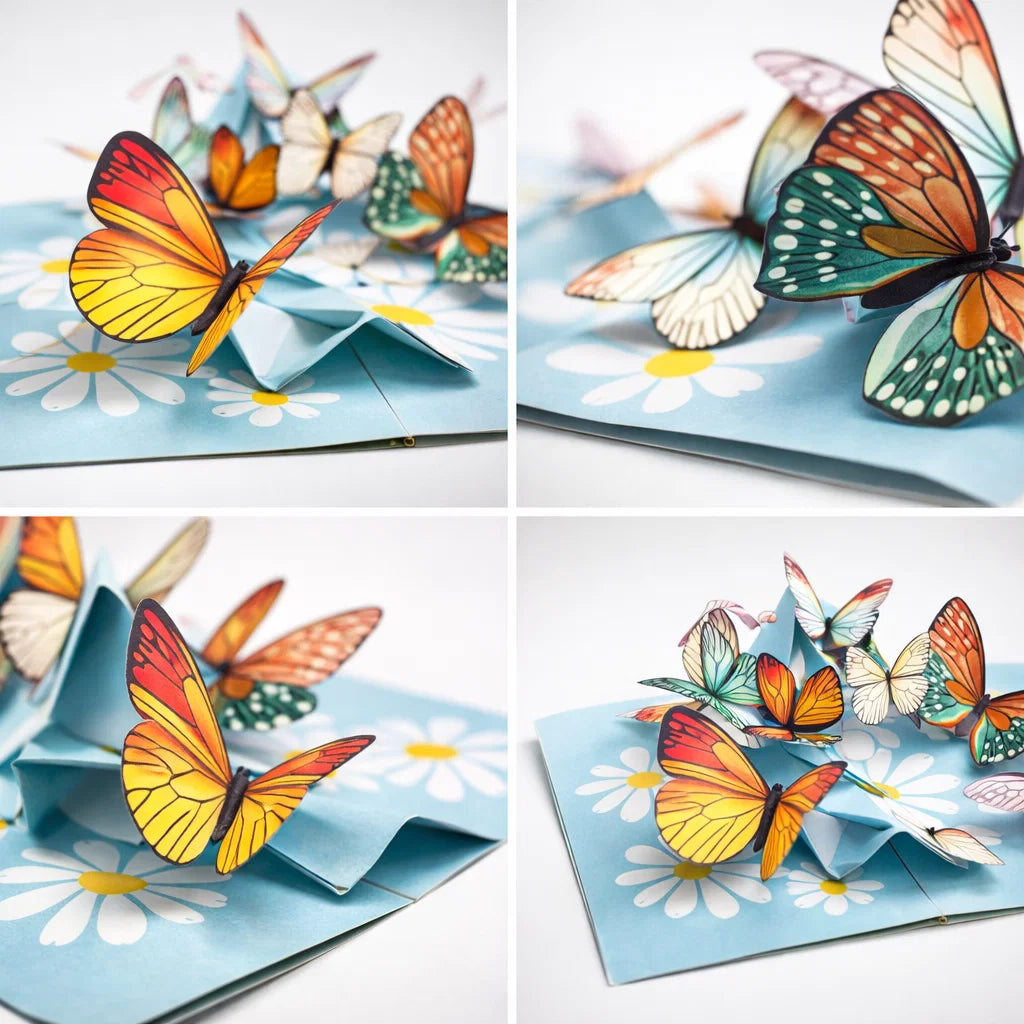 Butterfly in Love Garden 3D Pop Up Greeting Card