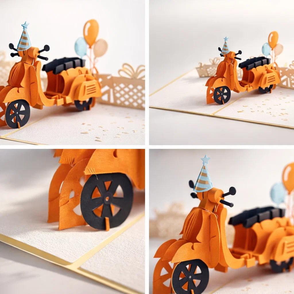 Vespa Adventure 3D Pop Up Greeting Card