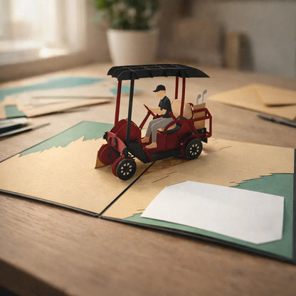 Golf Cart 3D Pop Up Greeting Card