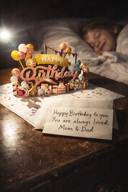 Cats Birthday Party 3D Pop Up Greeting Card