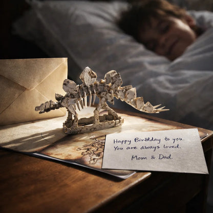 Dinosaur Skeleton  3D Pop Up Greeting Card