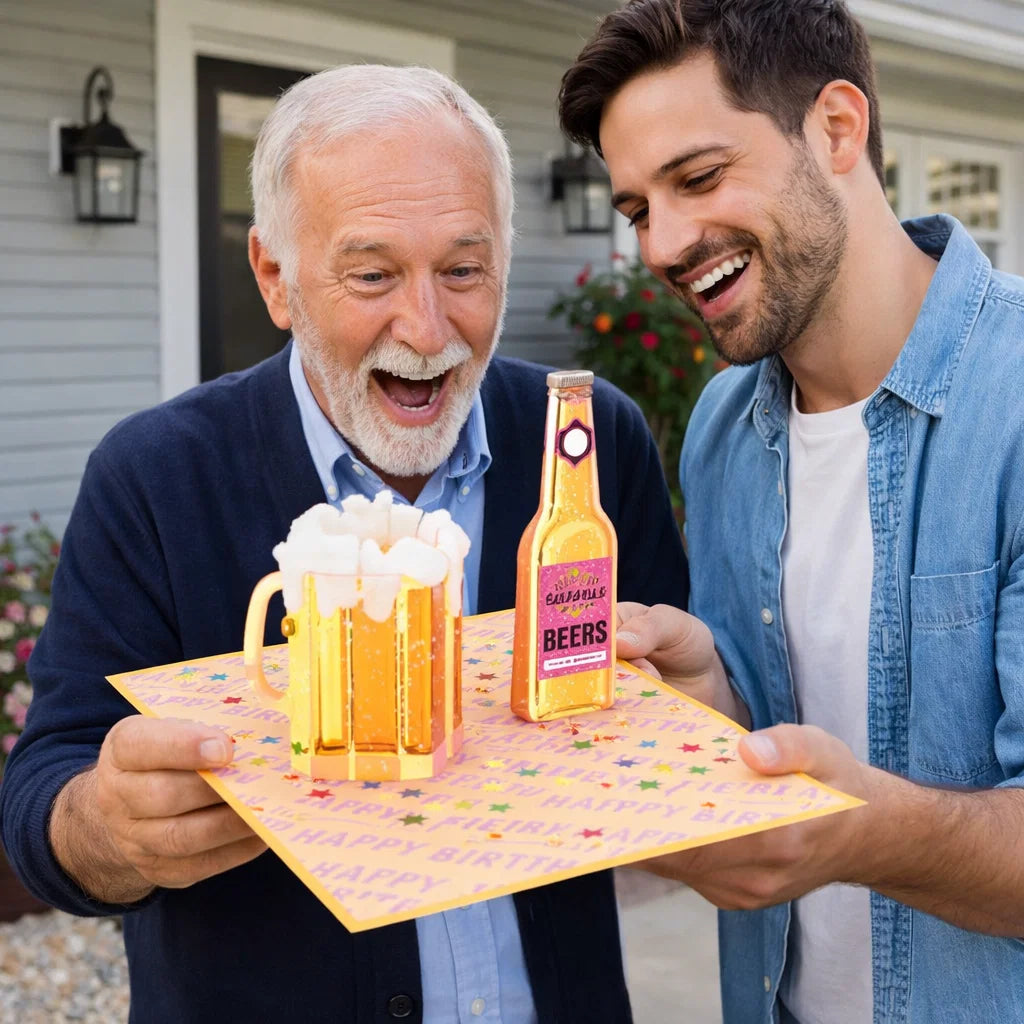 Beer Time 3D Pop Up Greeting Card