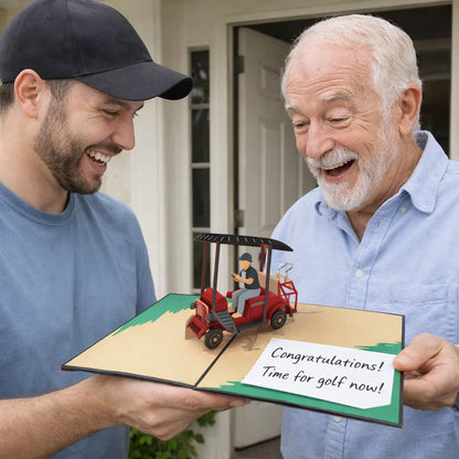 Golf Cart 3D Pop Up Greeting Card