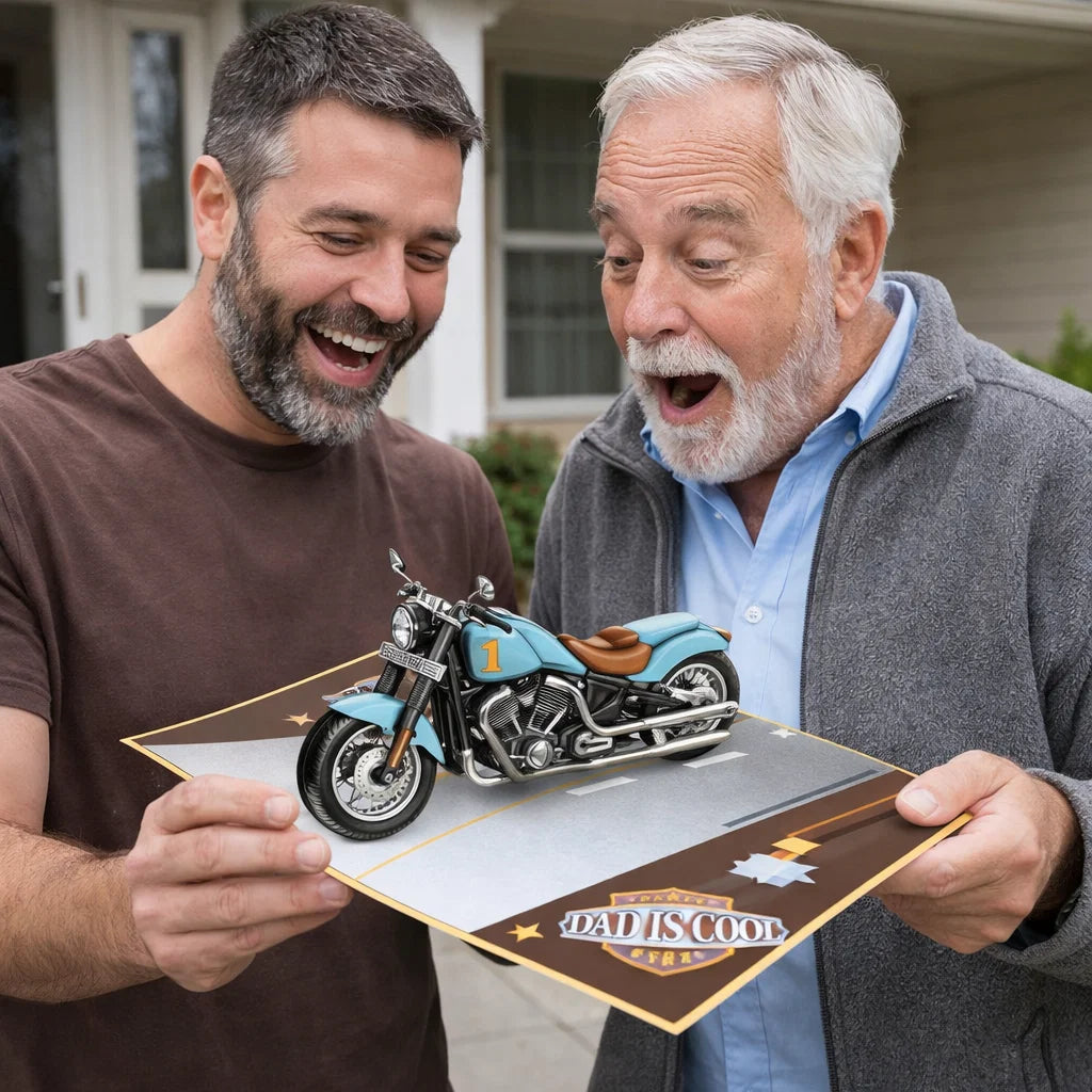 Motorcycle Race Ready 3D Pop Up Greeting Card