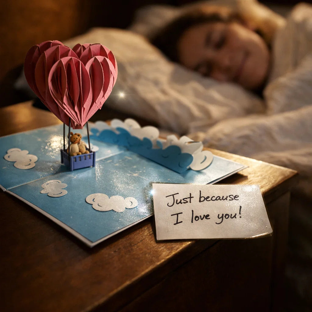 Love Air Balloon 3D Pop Up Greeting Card