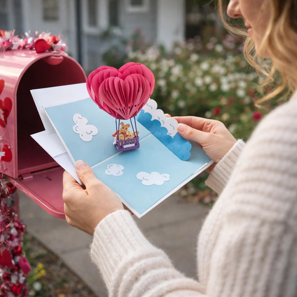 Love Air Balloon 3D Pop Up Greeting Card