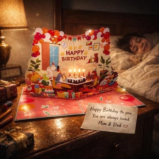 Cats Birthday Party 3D Pop Up Greeting Card