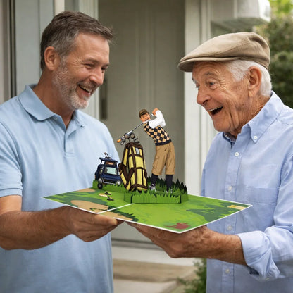 Golfing Adventure 3D Pop Up Greeting Card