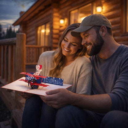 Love Flight 3D Pop Up Greeting Card
