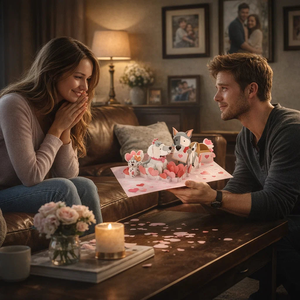 Puppies in Love 3D Pop Up Greeting Card