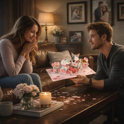Puppies in Love 3D Pop Up Greeting Card