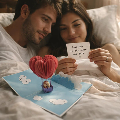 Love Air Balloon 3D Pop Up Greeting Card
