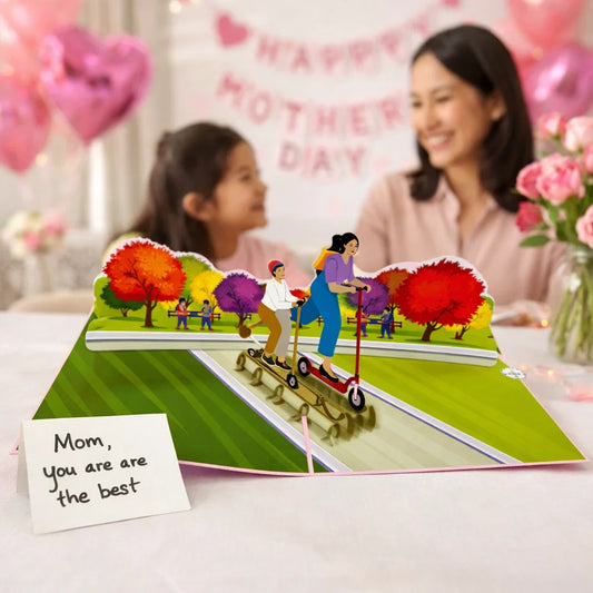 Scooter Ride Fun 3D Pop Up Greeting Card