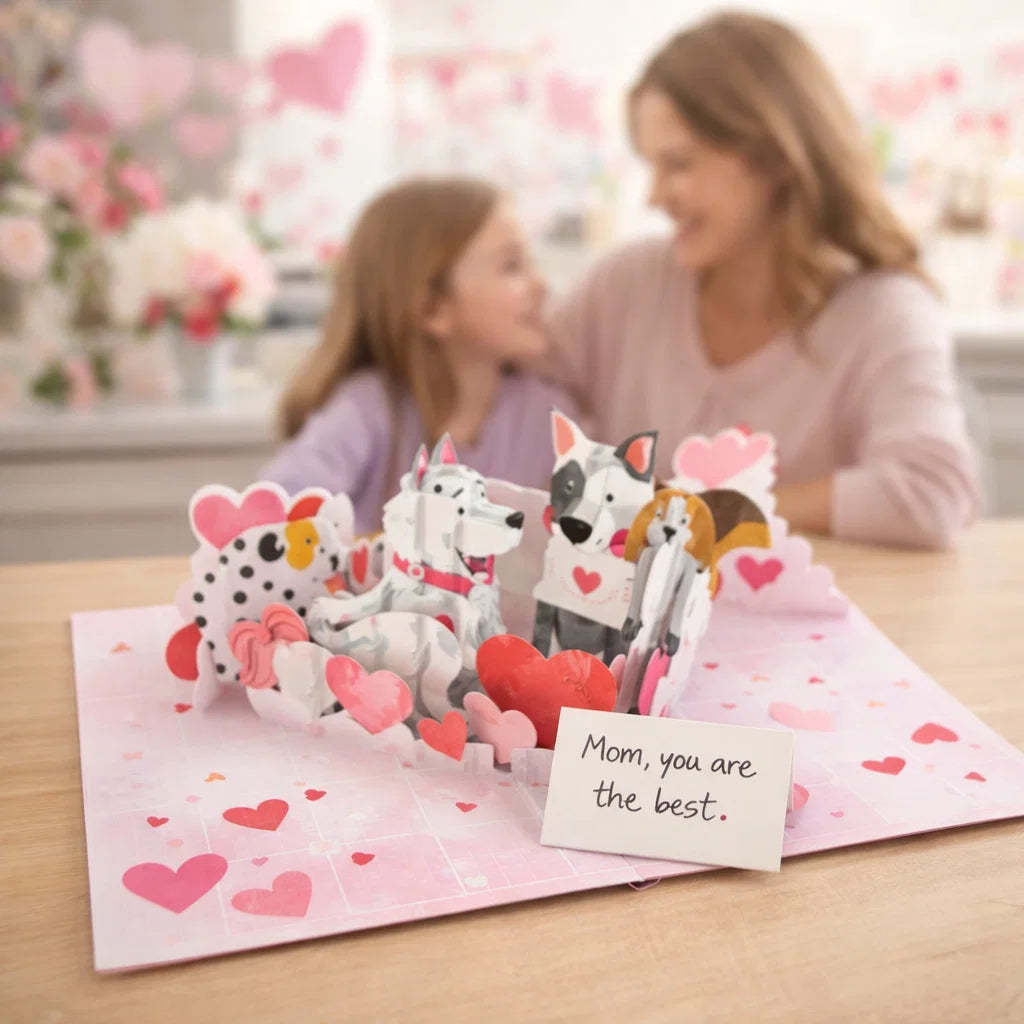 Puppies in Love 3D Pop Up Greeting Card