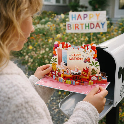 Cats Birthday Party 3D Pop Up Greeting Card