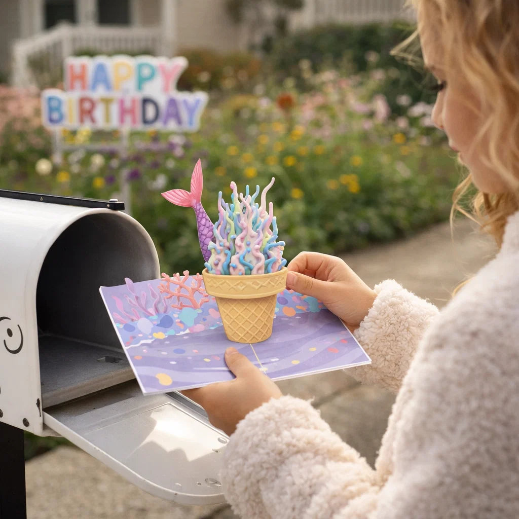 Mermaid Icecream 3D Pop Up Greeting Card
