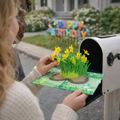 Daffodil Delight 3D Pop Up Greeting Card