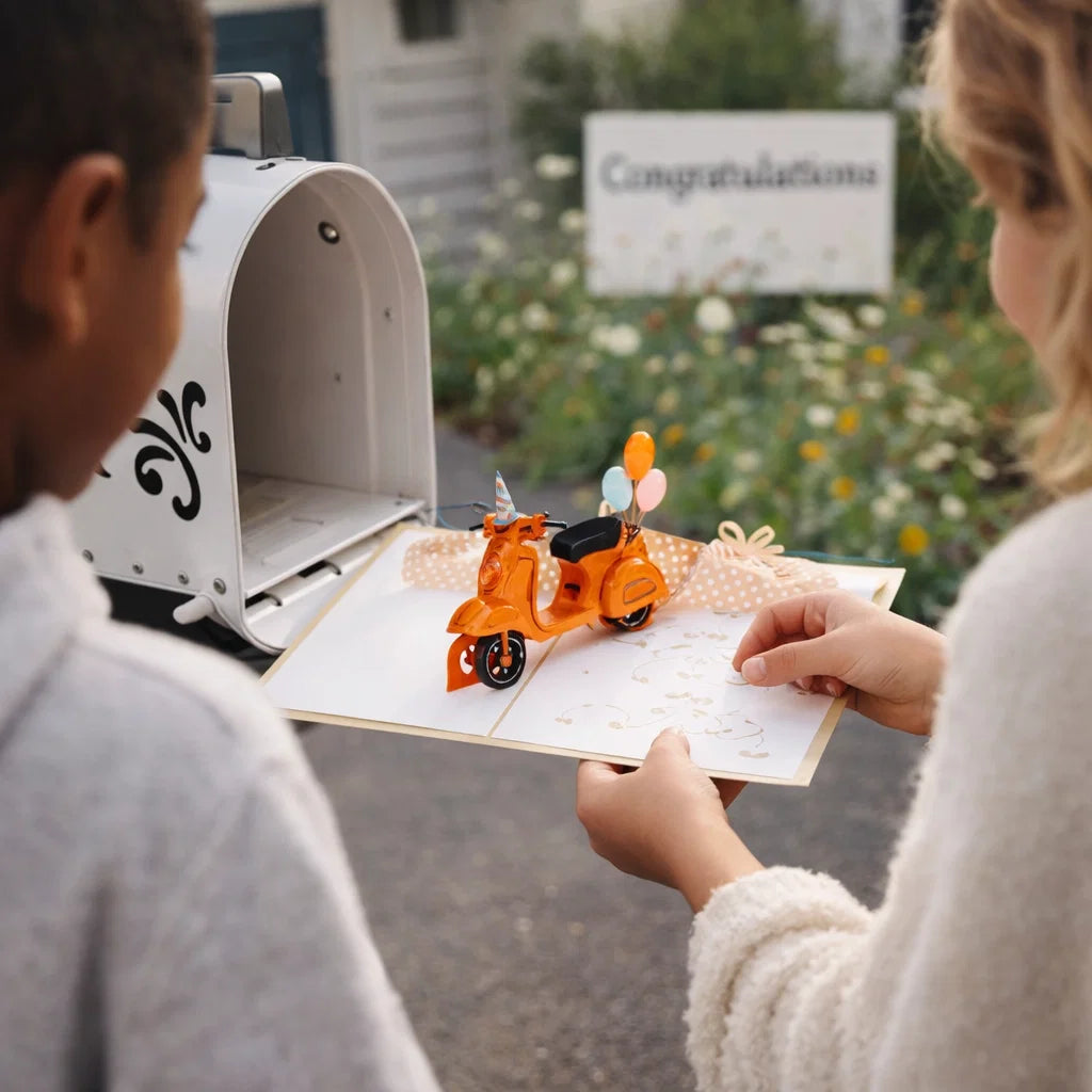 Vespa Adventure 3D Pop Up Greeting Card