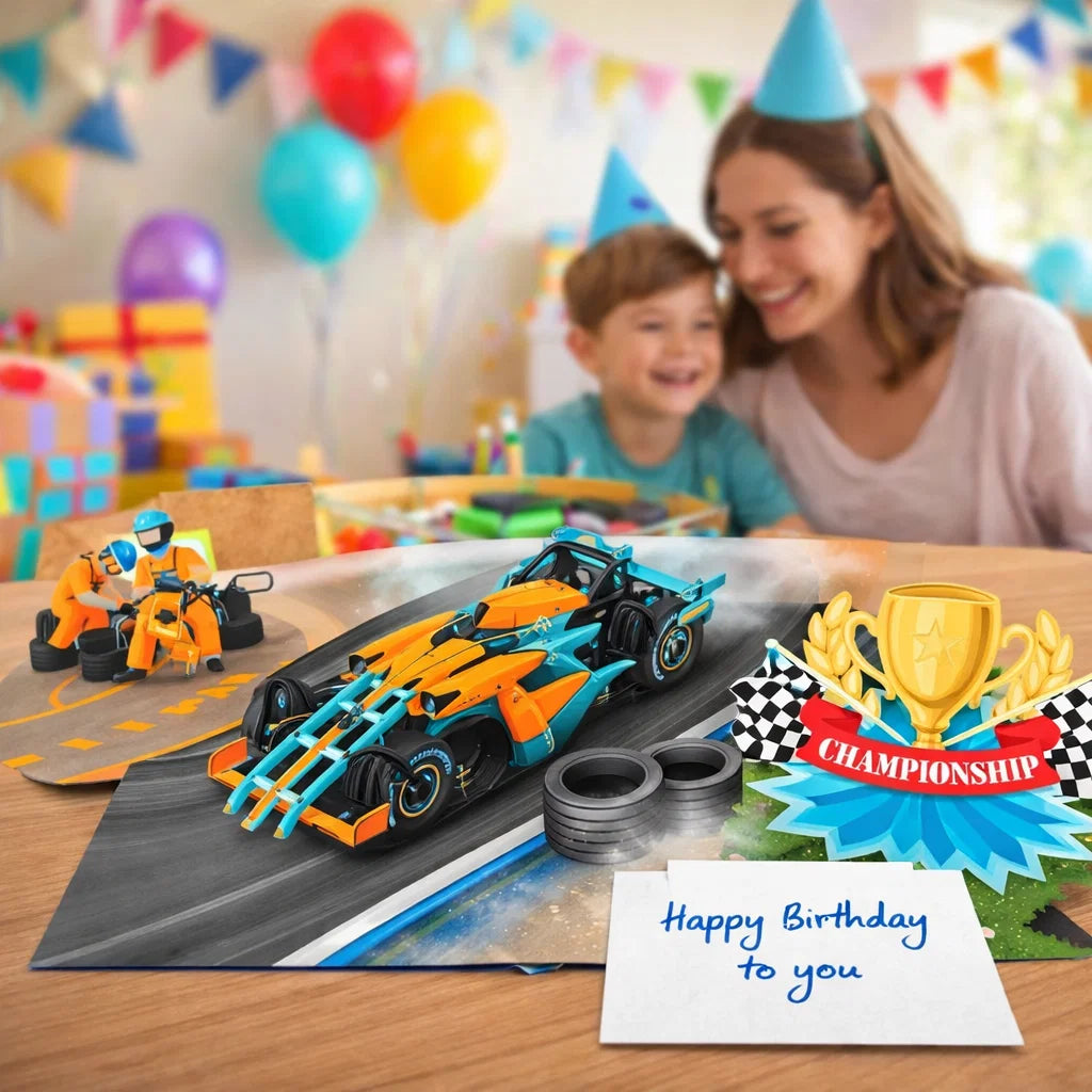 Racing Champion 3D Pop Up Card