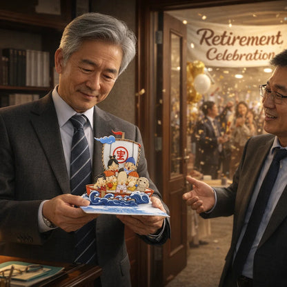 Seven Gods of Fortune 3D Pop Up Card