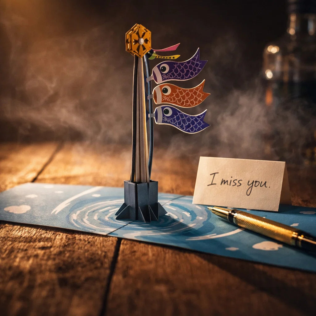 Koinobori Carp 3D Pop Up Card