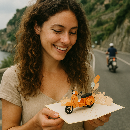 Vespa Adventure 3D Pop Up Greeting Card