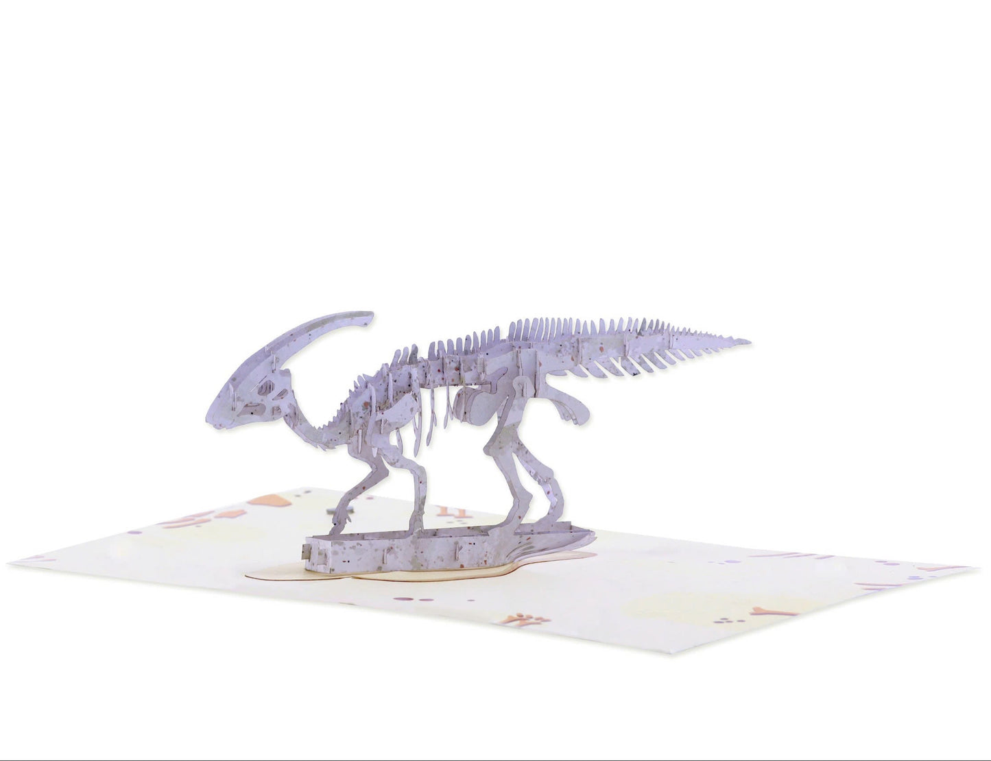 3D dinosaur skeleton model on a white background