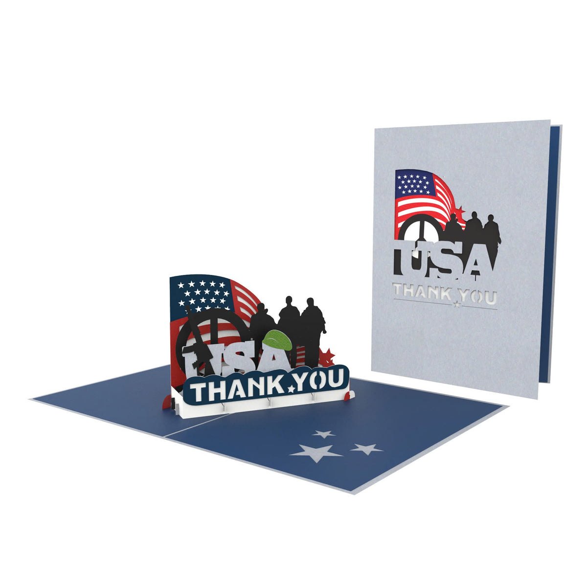 Military USA Thank You 3D Pop Up Card