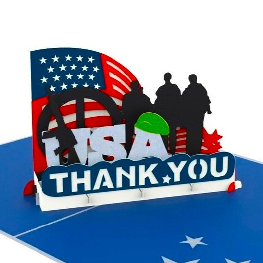 Military USA Thank You 3D Pop Up Card
